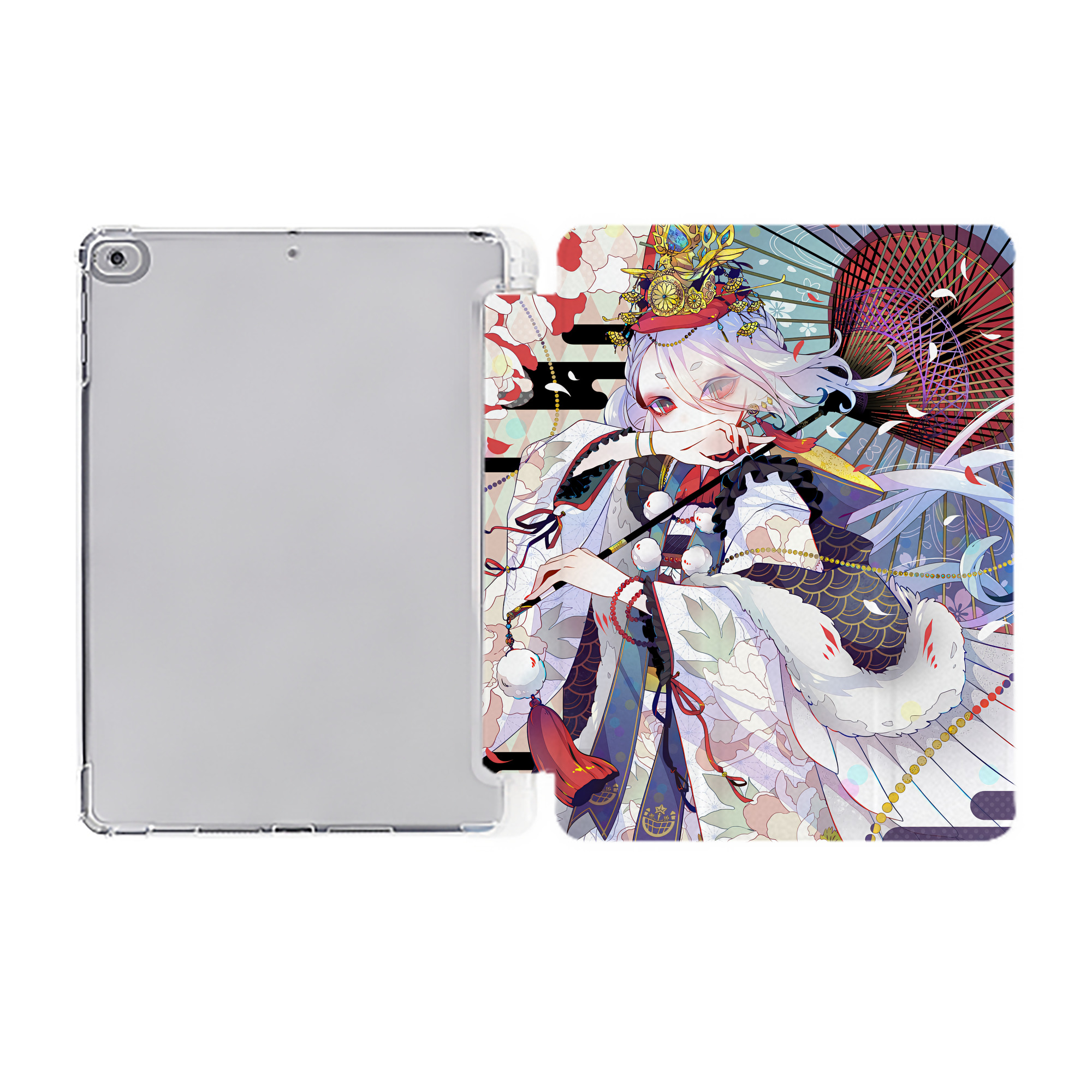（画像用） 刀剣乱舞 Touken Ranbu IPad ケース ペン収納付き 三つ折りスタンド PUレザー×シリコン 対応機種9.5/10.5/10.9インチ